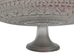 Prato P/ Bolo Centro Mesa Decorado C/ Pé 33cm Vidro Lyor
