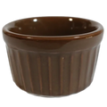 Ramekim Grande 200ml Canelado Marrom Porcelana