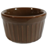 Ramekim Grande 200ml Canelado Marrom Porcelana BelaVista