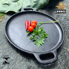 Bifeteira Chapa Redonda Lisa 30cm Em Ferro Fundido RIG