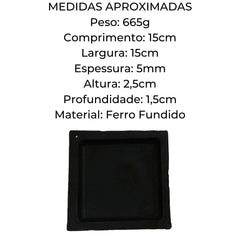 Tepan Mini Chapa Ferro Fundido 15x15cm RIG