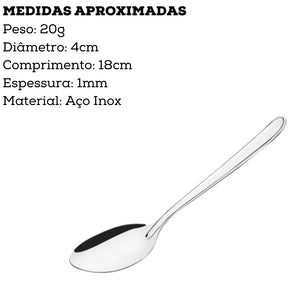 Colher de mesa Oriente em Aço Inox com 18 cm. Oriente