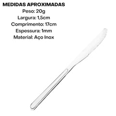 Faca de Sobremesa Oriente em Aço Inox com 17 cm. Oriente
