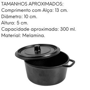 Mini Caçarola Finger Food Melamina Black Gourmet Mix