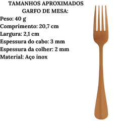 Faqueiro Talher Mesa E Chá Positano Rose Inox 24pçs Lyor