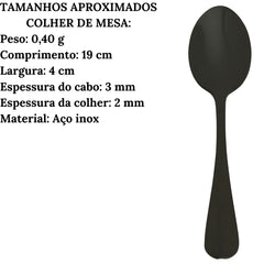 Faqueiro Positano Preto 24pçs Lyor