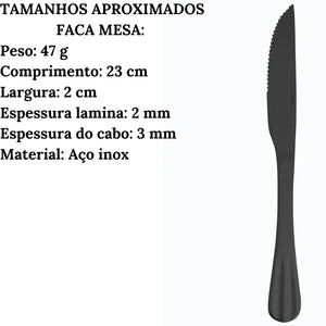 Faqueiro Positano Preto 24pçs Lyor