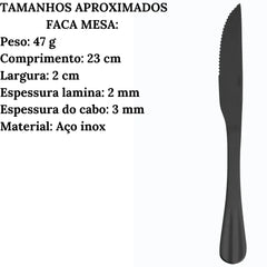 Faqueiro Positano Preto 24pçs Lyor