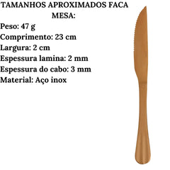 Faqueiro Talher Mesa E Chá Positano Rose Inox 24pçs Lyor