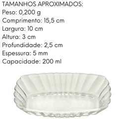Travessa Waves 15cm Vidro Decorado Sobremesa Lyor