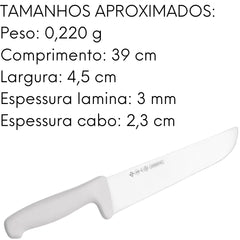 Faca De Cozinha 10'' Branca Mundial Hercules