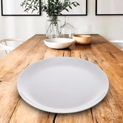 Prato Raso Opalino Vidro Branco 25 Cm Lyor