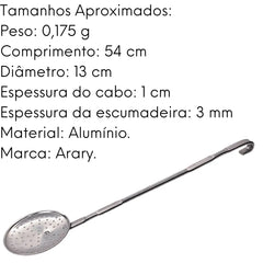 Escumadeira Hotel Alumínio N°13 Arary