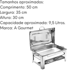 Rechaud Standarb em aço inox 9,5 Litros TecnoCuba