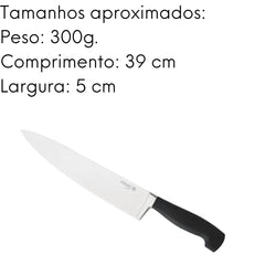 Faca Chef 10” Elegance Aço Inoxidável 39 cm Hercules
