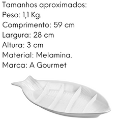 Travessa Melamina Peixe 59 cm Gourmet Mix