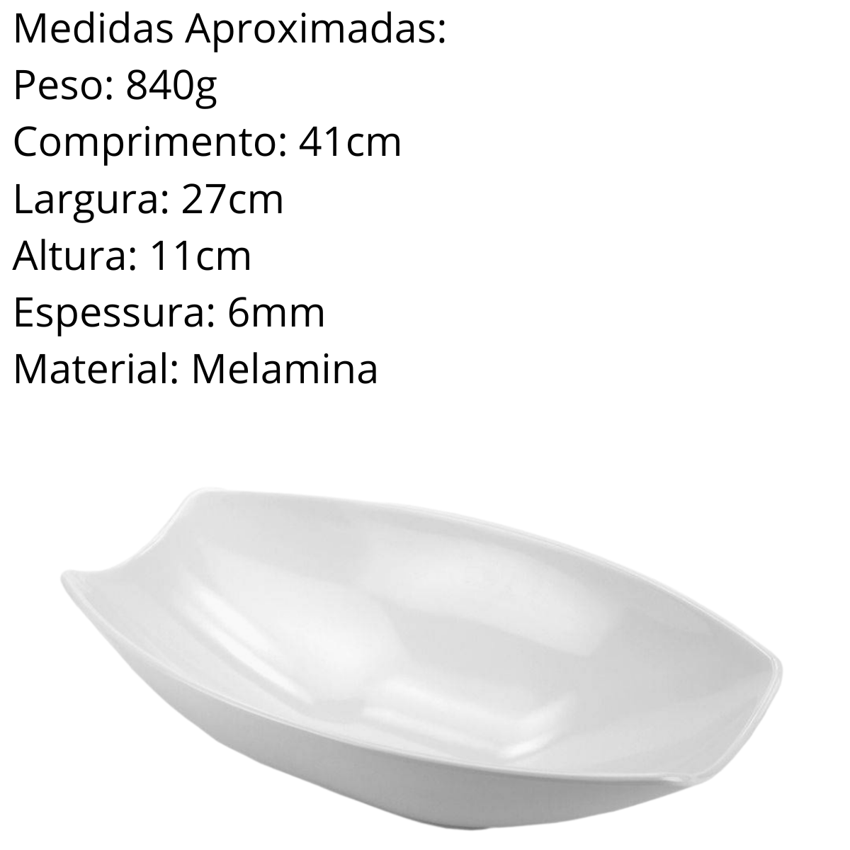 Travessa Saladeira Oval Melamina Gourmet Mix