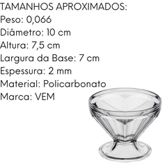 Taça Paris De 150ml Para Sobremesas em Policarbonato VemPlast