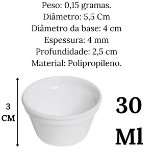 Ramekim Cheff 30 ML PP Branco VemPlast