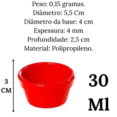 Ramekim Cheff 30 ML PP Vermelho Polipropileno VemPlast