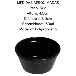 Ramekim Cheff 150ml Polipropileno Preto VemPlast