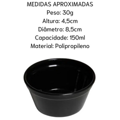 Ramekim Cheff 150ml Polipropileno Preto VemPlast