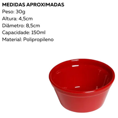Ramekim Cheff 150ml Vermelho Polipropileno VemPlast