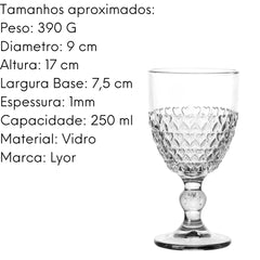 Taça De Vidro Coração Lyor Lyor