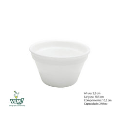 Ramekim Cheff Polipropileno 240 ML Branco VemPlast