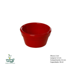Ramekim Cheff 150ml Vermelho Polipropileno VemPlast