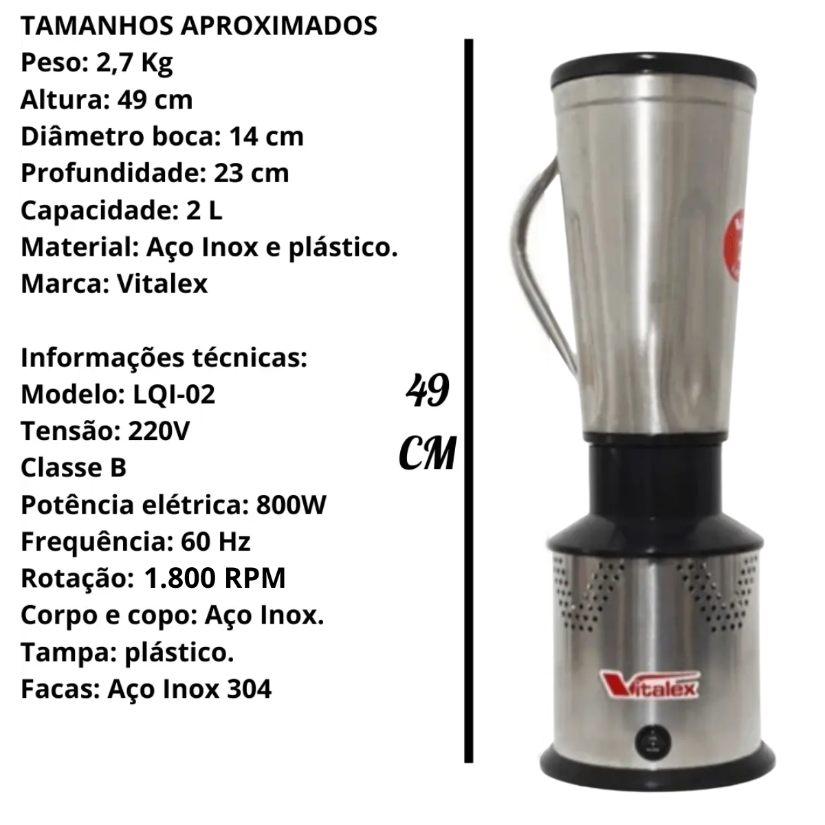 Liquidificador Industrial 2L/220v Profissional