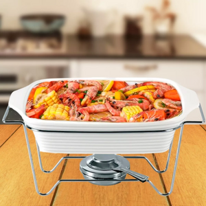 Rechaud Retangular de Porcelana Com Suporte 2,8L Dynasty