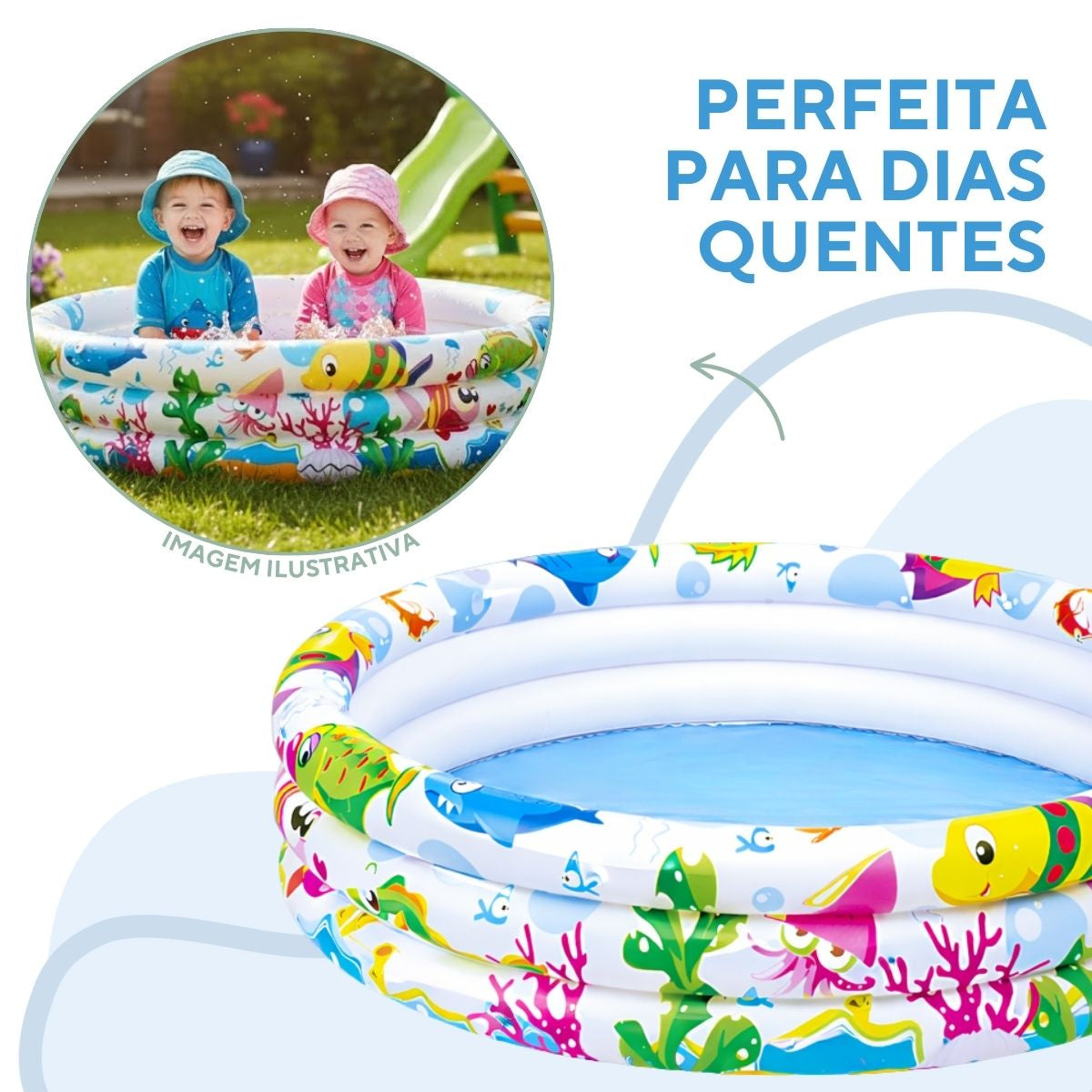 Piscina Infantil Inflavel 100 Litros Verão