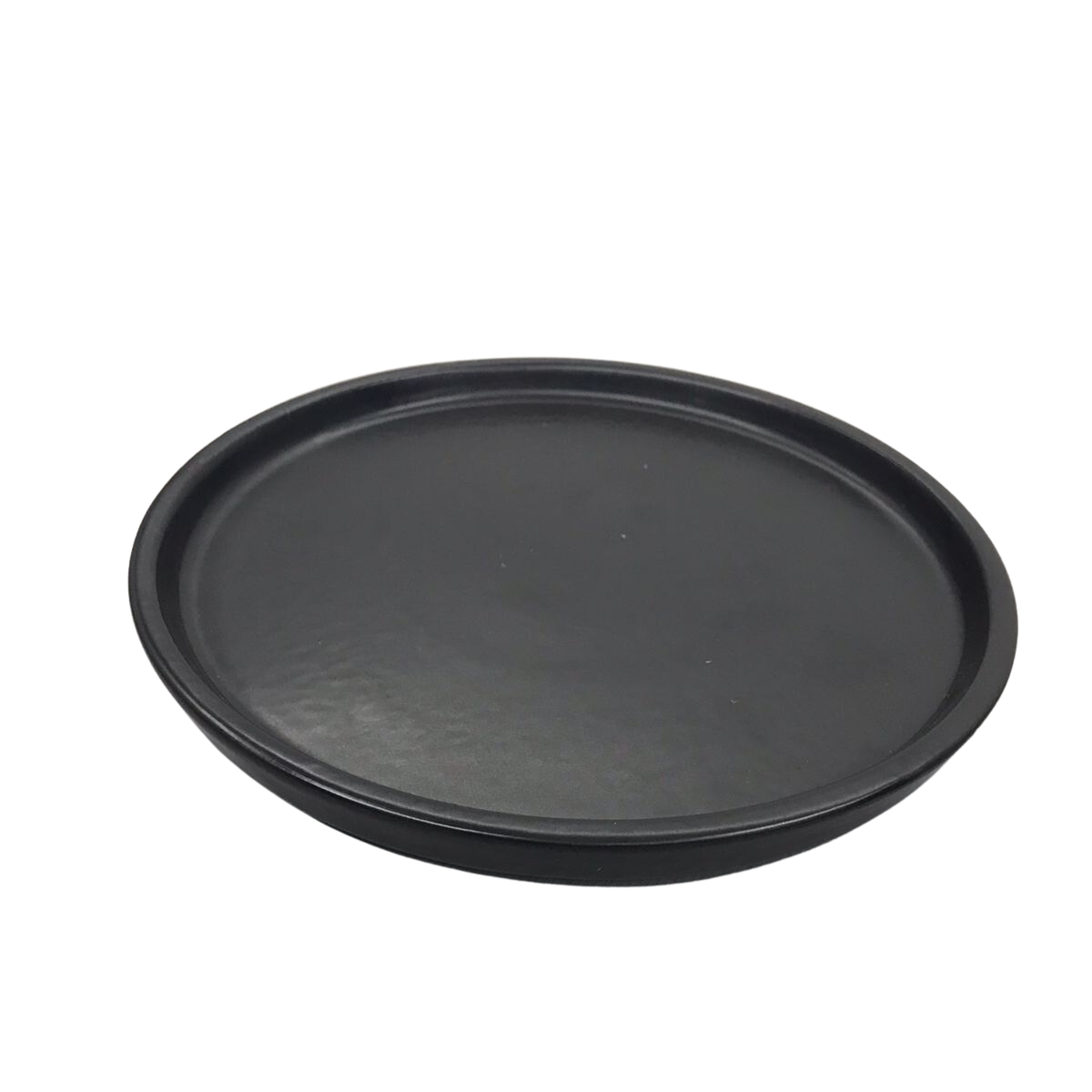 Prato Raso Preto Fosco Esmalte Argila 20cm