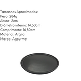 Prato de Sobremesa Reto Fosco Argila 16cm G.A CERÂMICA ARTISTICA