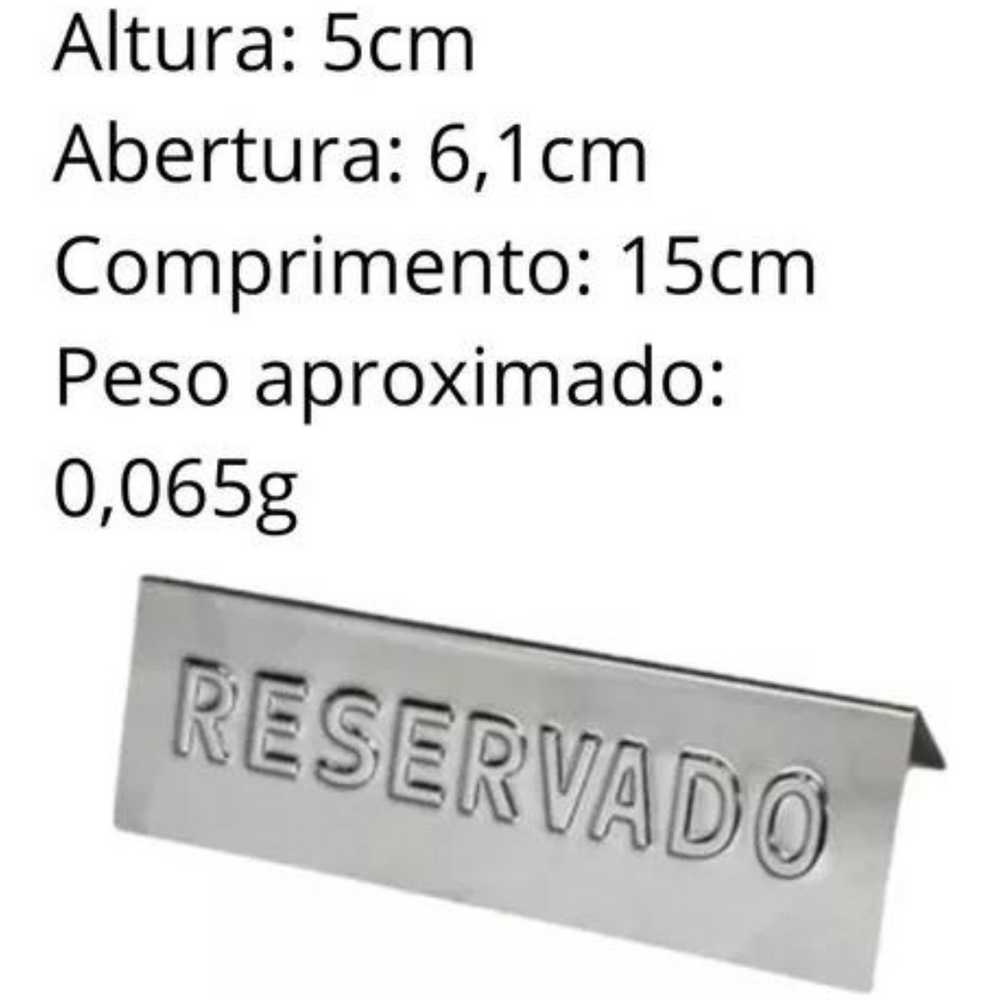 Placa Reservado Alto Relevo 15cm Alissan