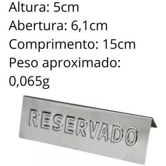 Placa Reservado Alto Relevo 15cm