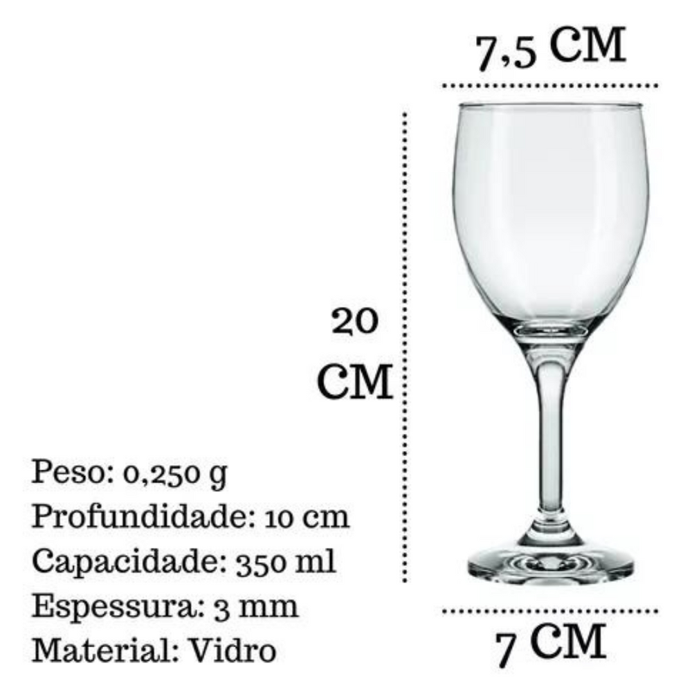 Taça Imperatriz Vinho Tinto 350ml Nadir