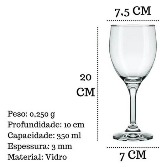 Taça Imperatriz Vinho Tinto 350ml