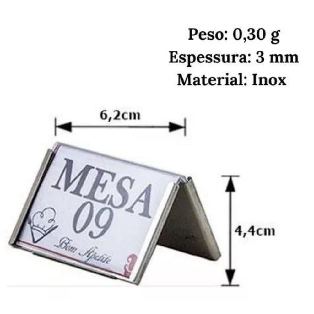 Mini Display de Mesa em Aço Inox Alissan
