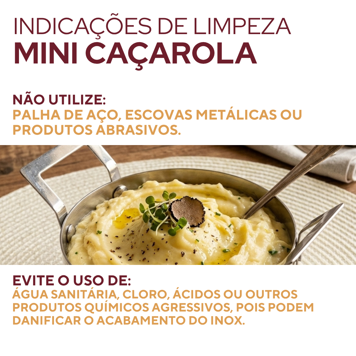 Mini Caçarola Servir Aço Inox 550ml
