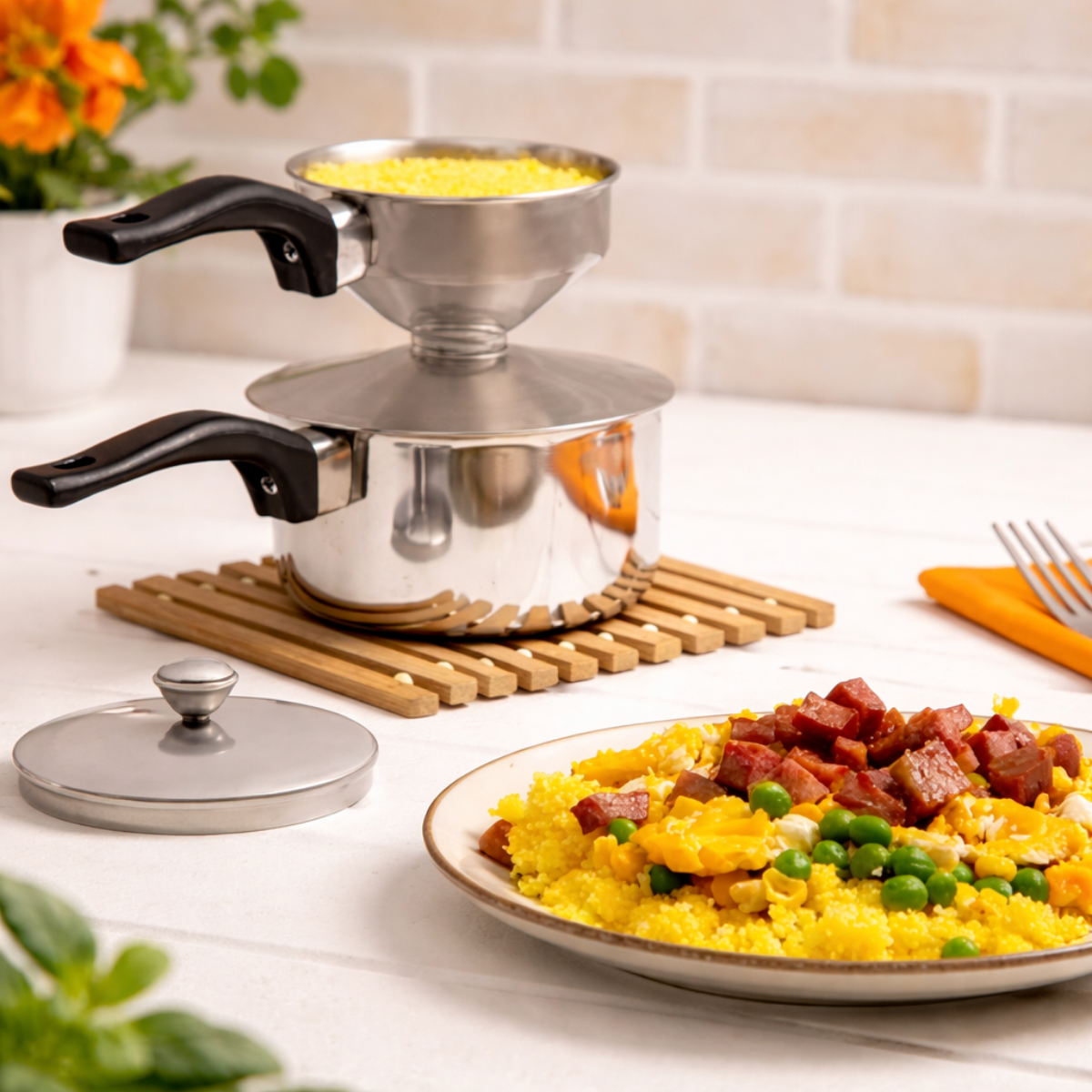 Cuscuzeira Inox 25cm