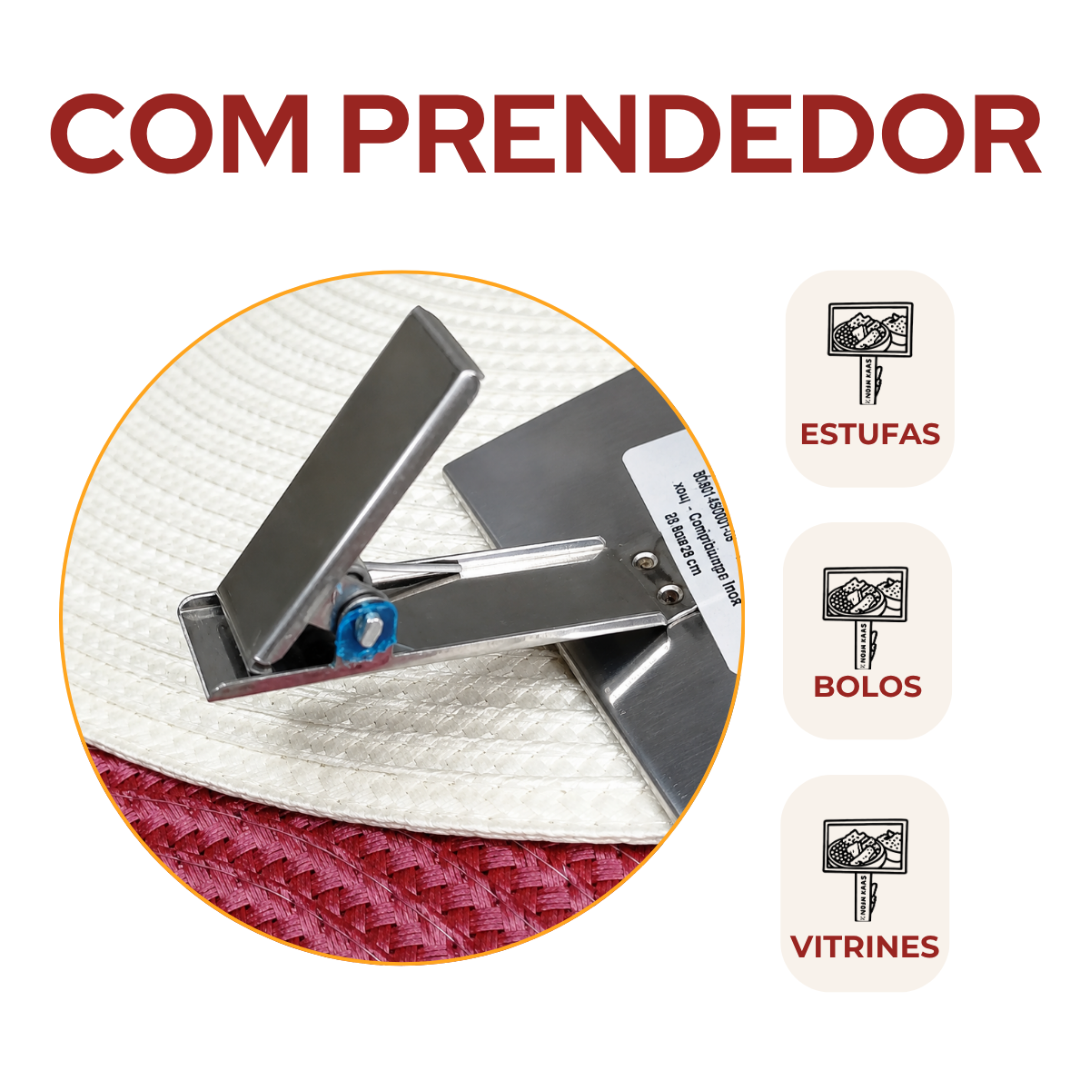 Identificação Display Bandeja Aço Inox