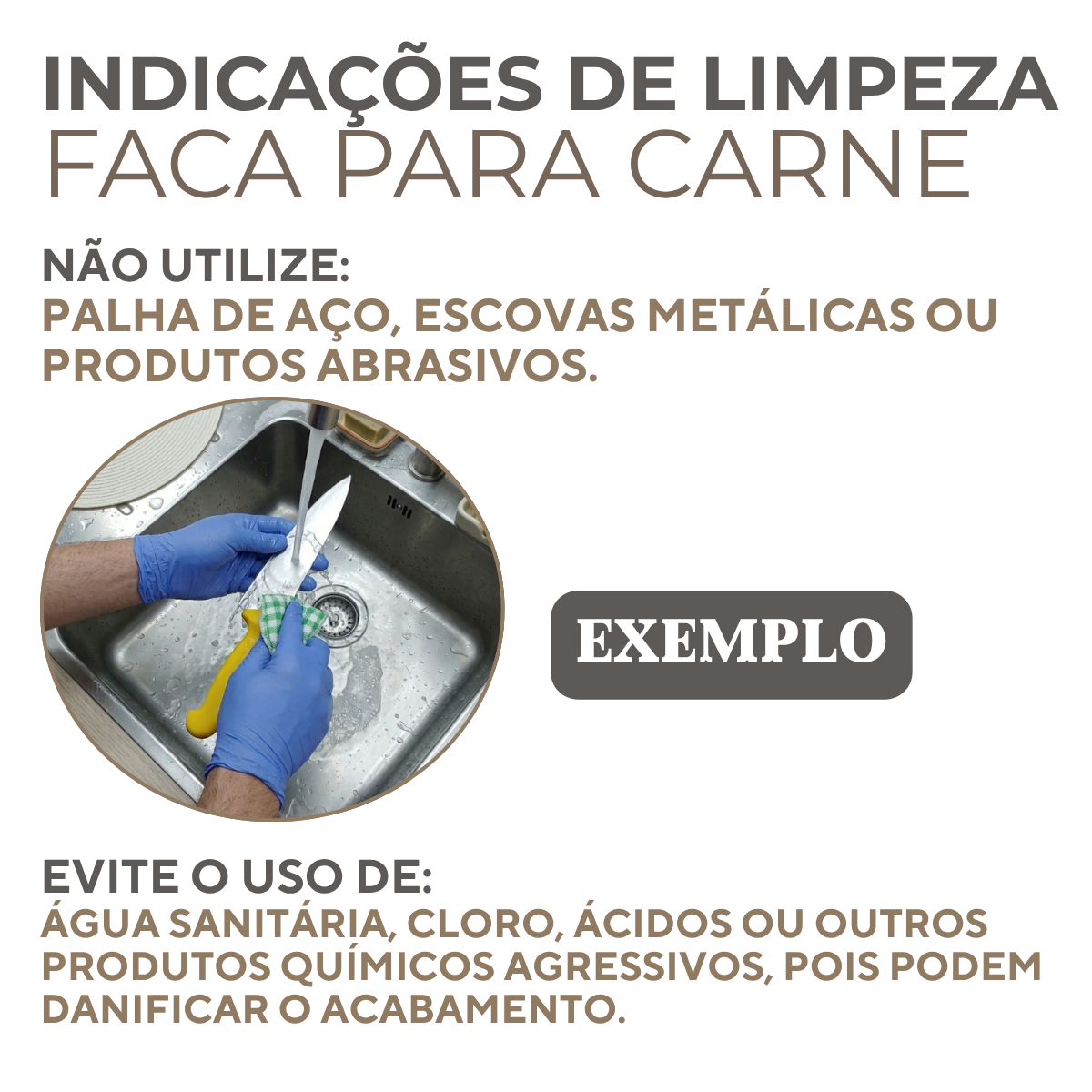 Faca Carne 12° Cabo Preto