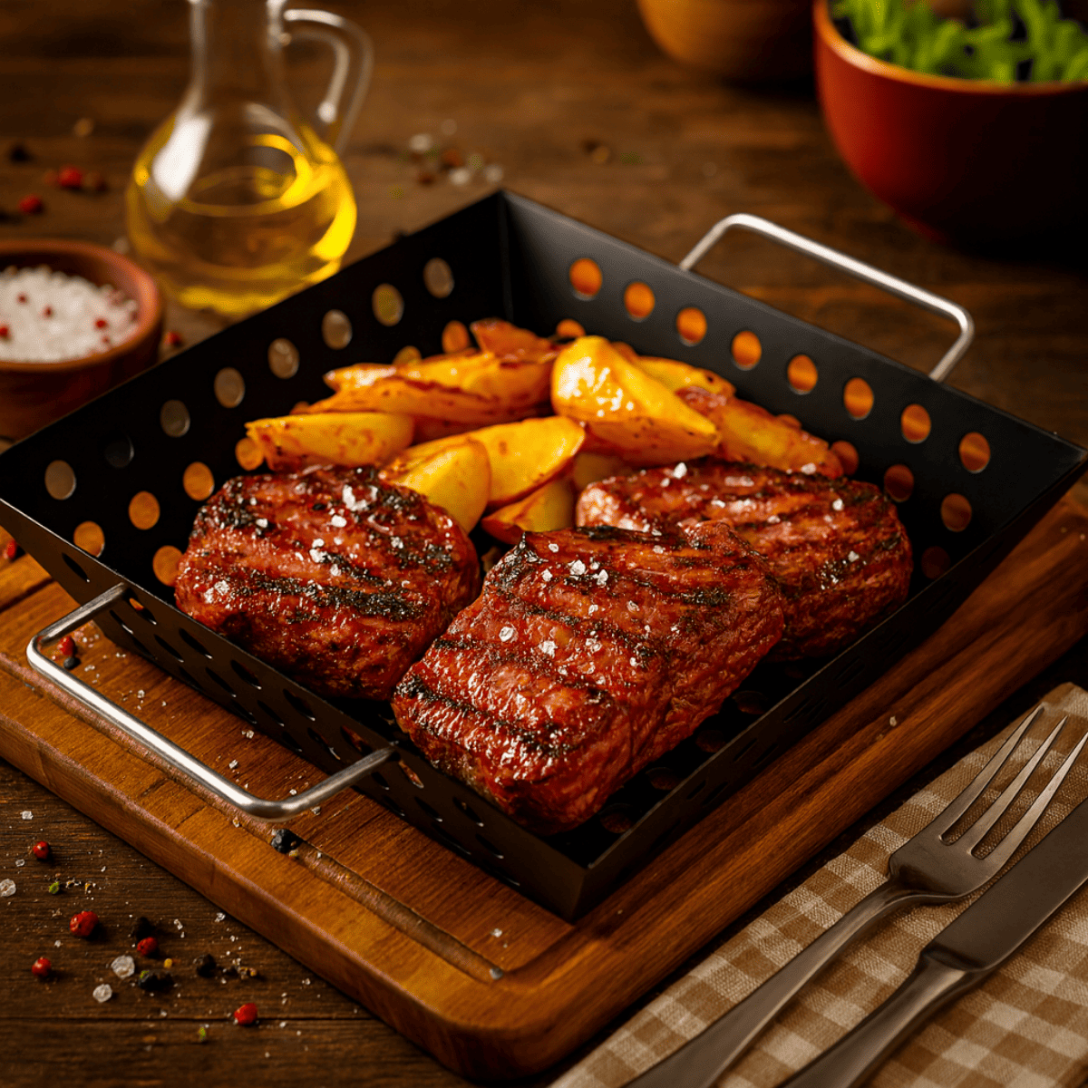 Assadeira Wok Quadrada Churrasco