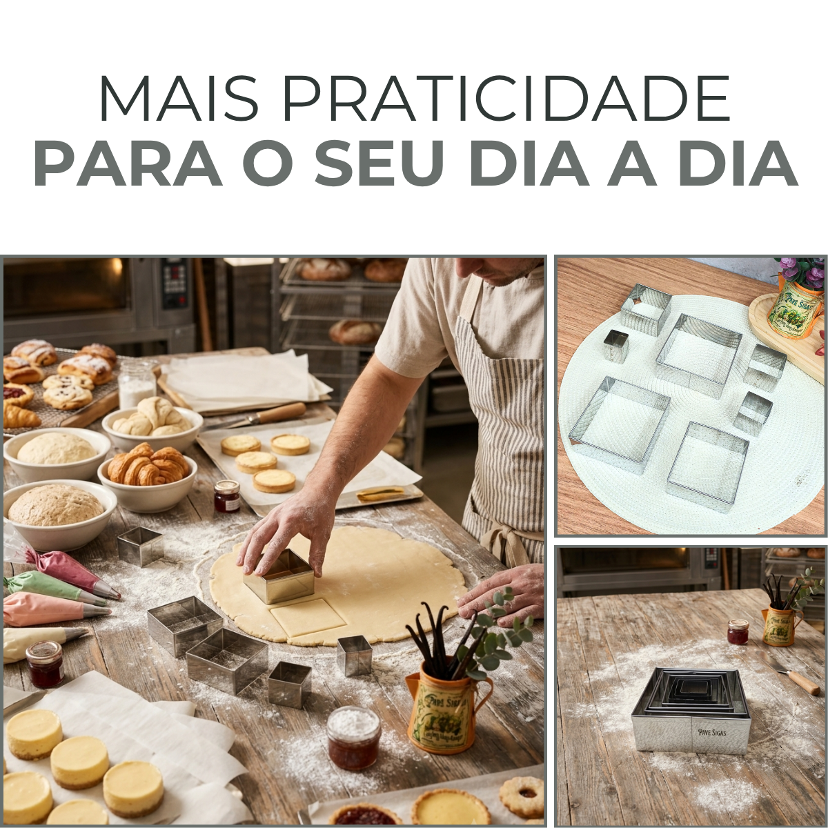 Jogo Cortador Quadrado Aço Inox 7 peças