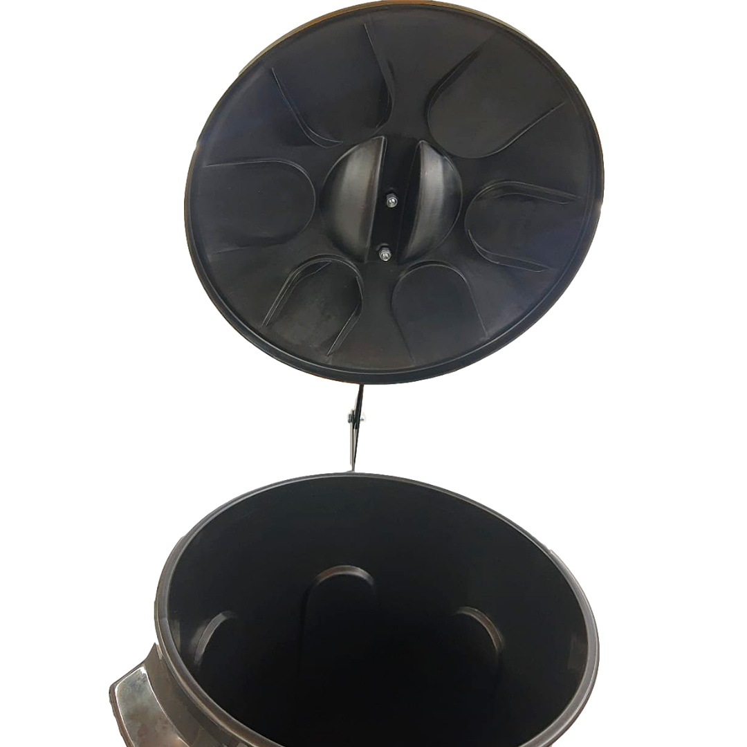 Lixeira Cesto Fechado 93L C/ Armação Pedal Ferro - A Gourmet