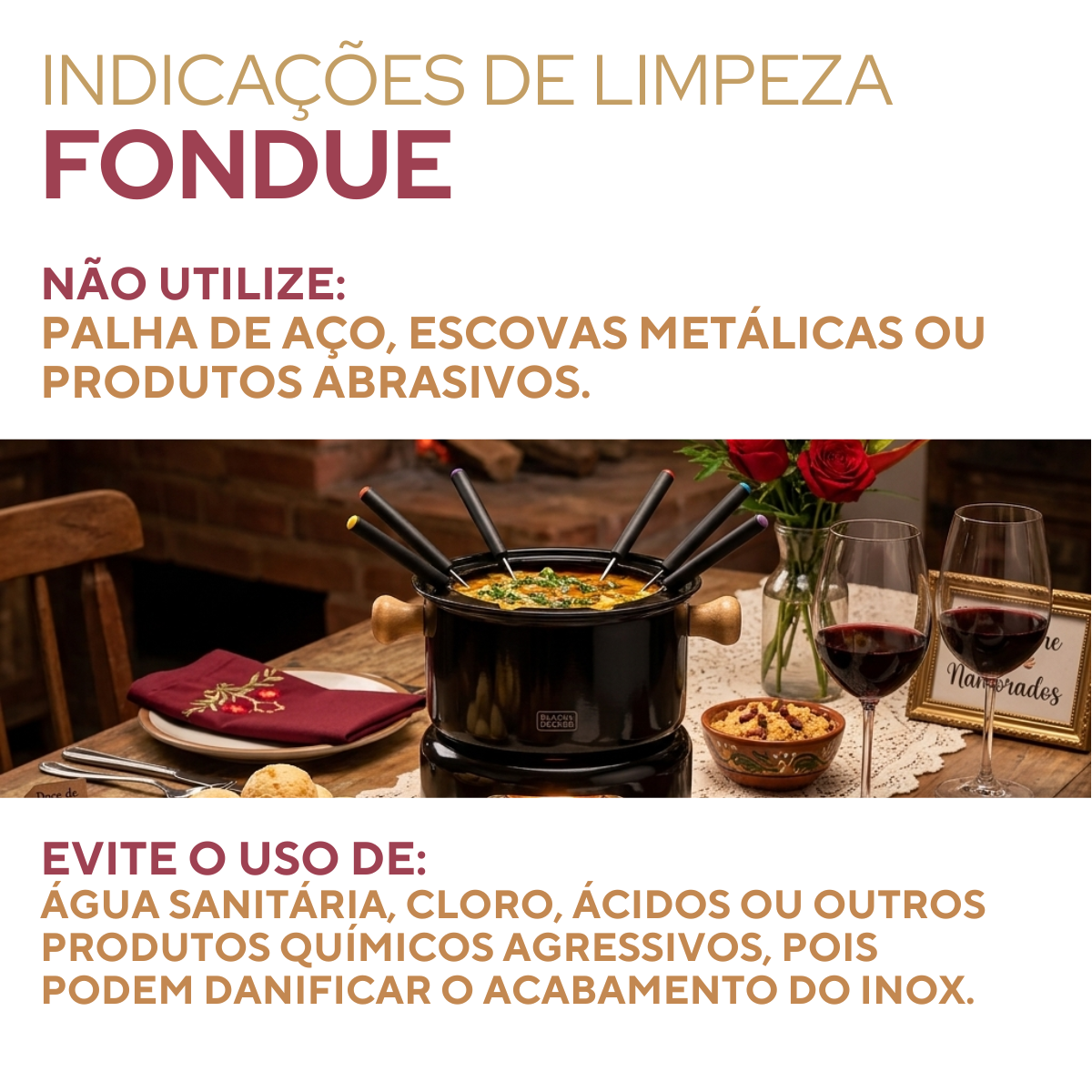 Conjunto Fondue Preto 10peças