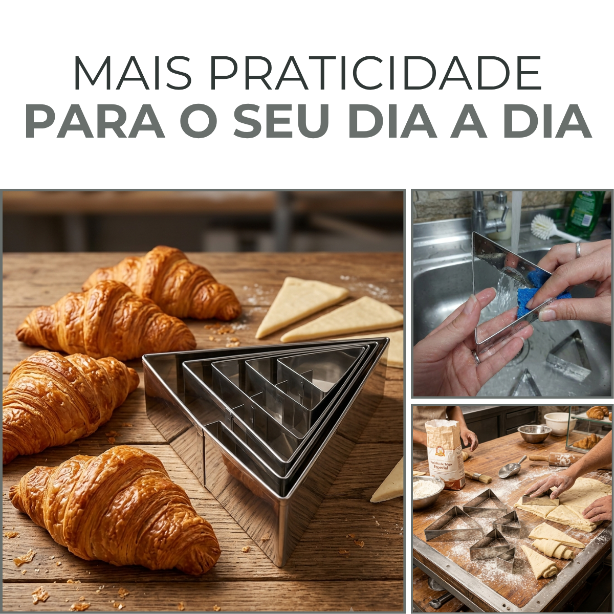 Jogo Cortador Croissant Aço Inox 6 Peças