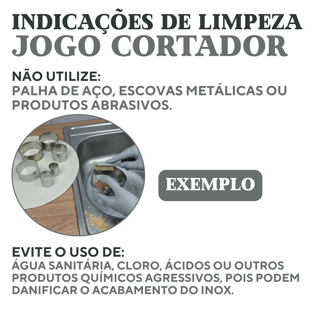 Jogo Cortador Redondo Aço Inox 7 peças